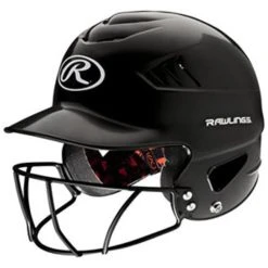 Rawlings COOLFLO Batting Helmet With Cage Black